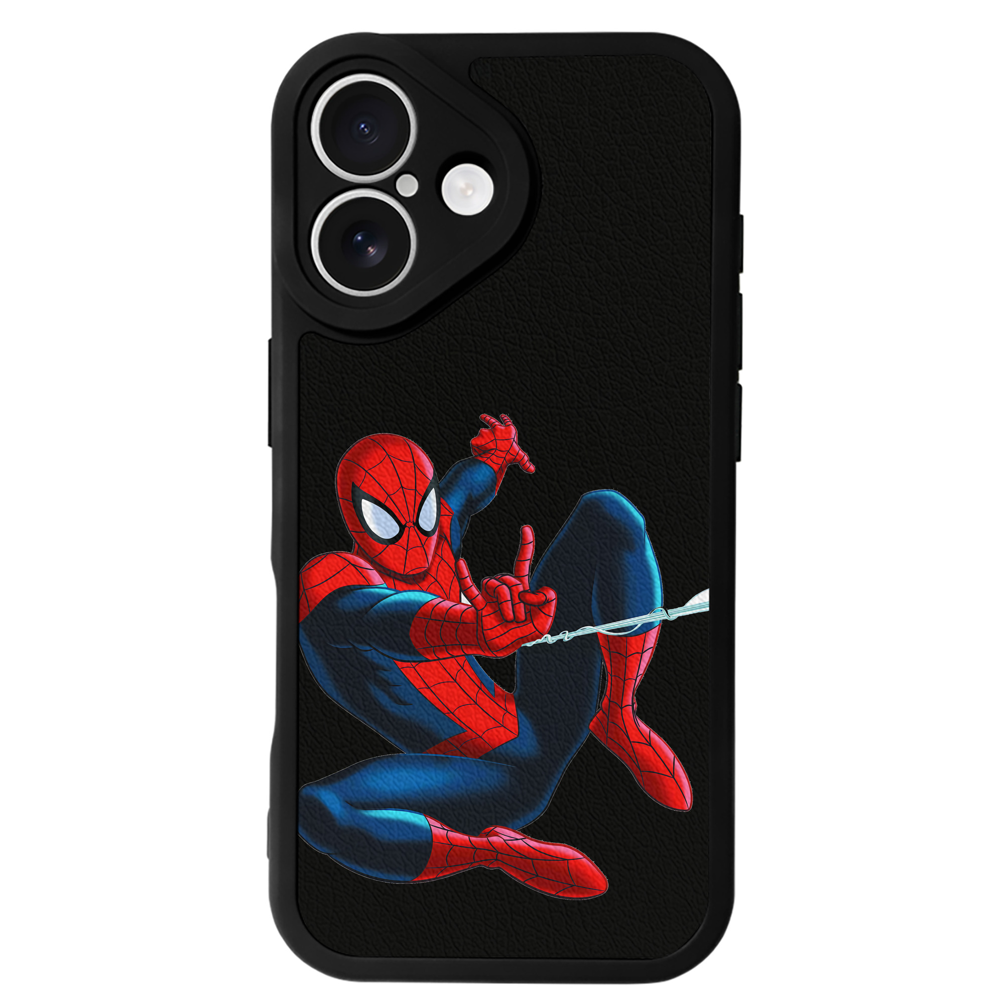 Spider Man スパイダーマン 【iPhone 16シリーズ対応】シリコンスマホケース（レザー調） 材質：シリコン